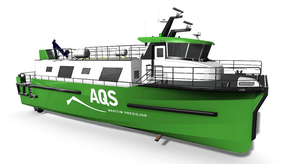Slik blir den nye dykkerbåten som AQS har bestilt. (Tegning: Maritime Partner)